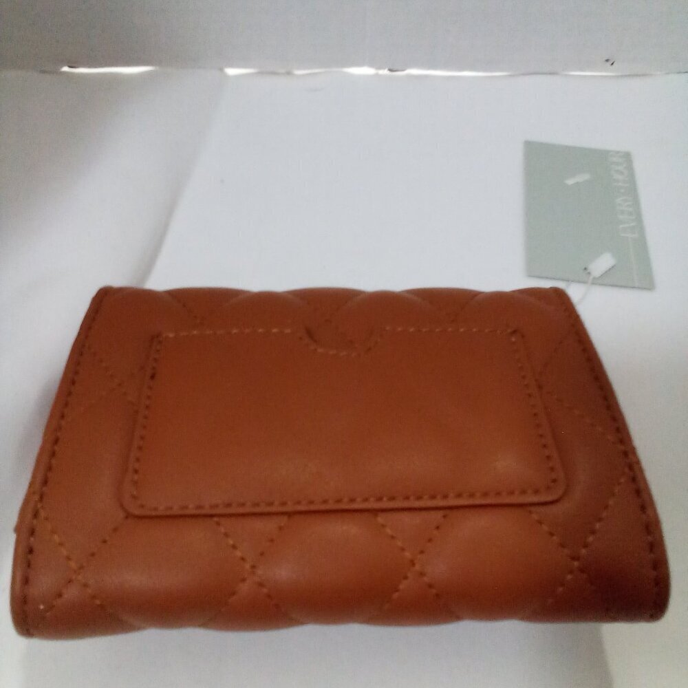 Every Hour Faux Leather Wallet Brown Snap Closure 6" x 4.5" NWT - Picture 4 of 7